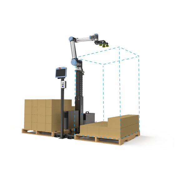 Cobot paletizator (težina pakovanja 11,5 kg, visina palete 1550 mm)